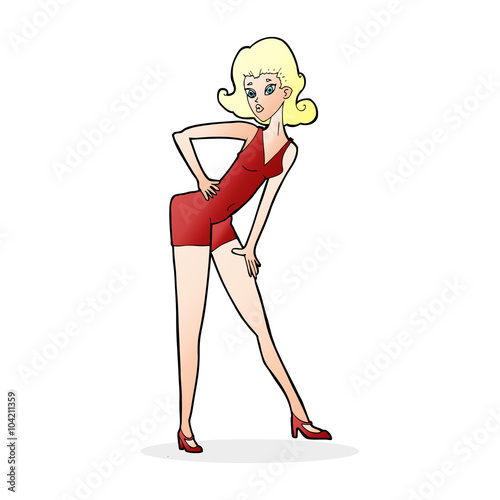 cartoon model woman posing