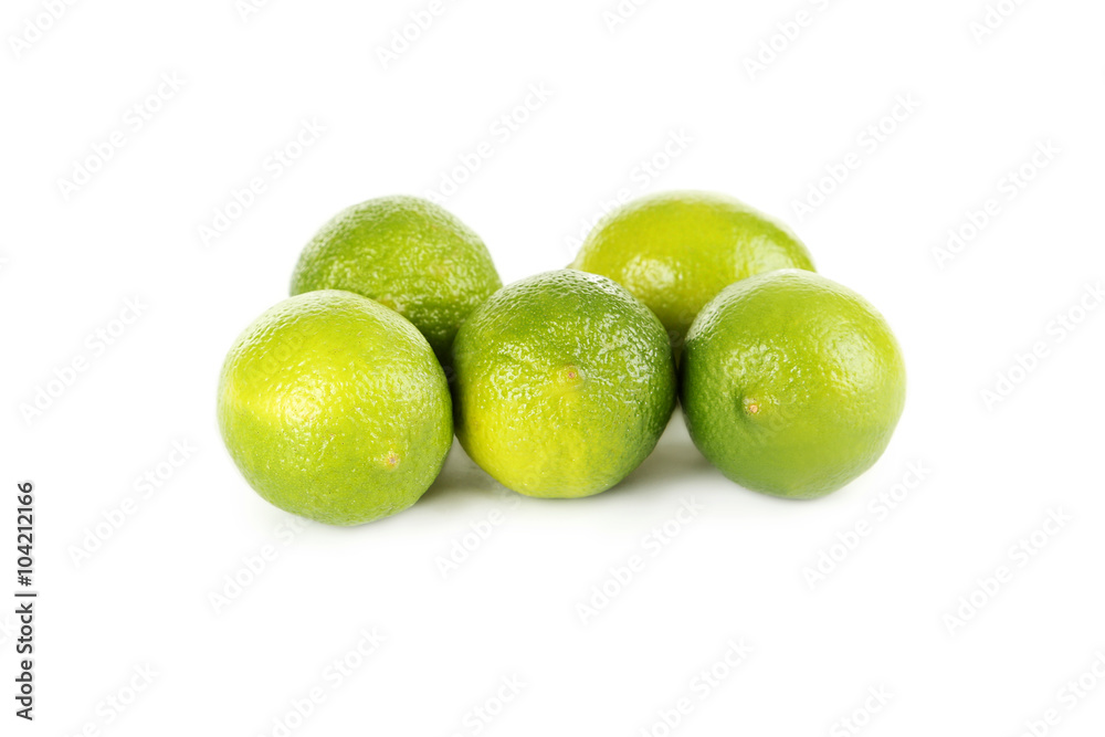 Lime fruits isolated on a white background Lime fruits isolated on a white background