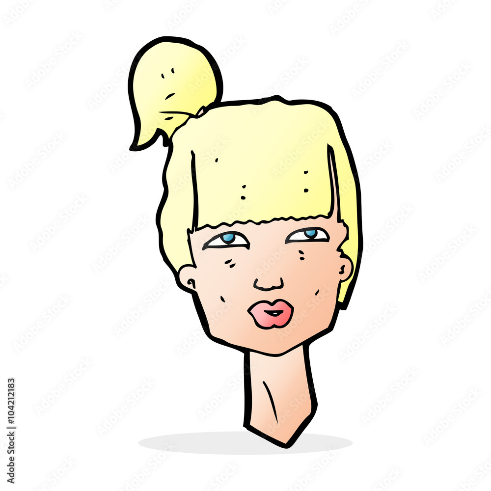 cartoon female head cartoon female head