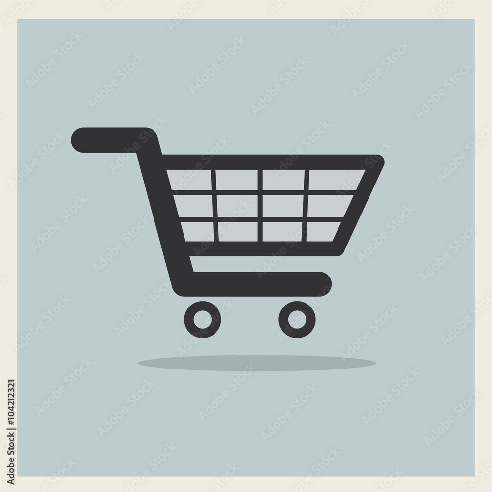 Shopping Cart Icon on Retro Background Vector Shopping Cart Icon on Retro Background Vector