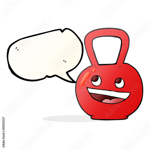 speech bubble cartoon kettle bell