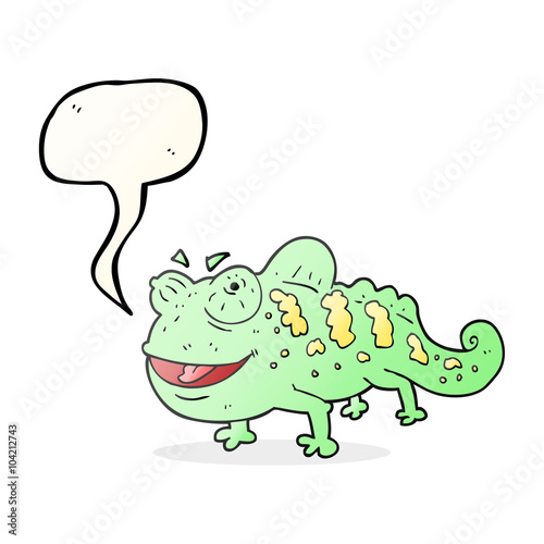 speech bubble cartoon chameleon