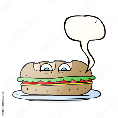 speech bubble cartoon sub sandwich