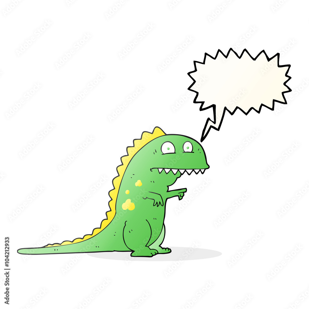 Fototapeta premium speech bubble cartoon dinosaur