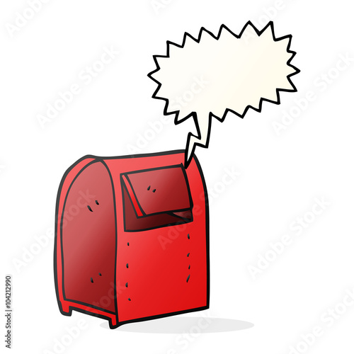 speech bubble cartoon mailbox