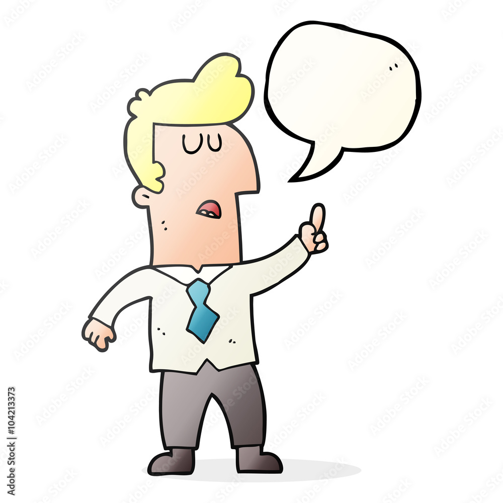 speech bubble cartoon businessman