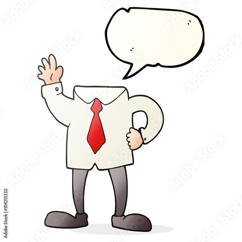 speech bubble cartoon headless businessman