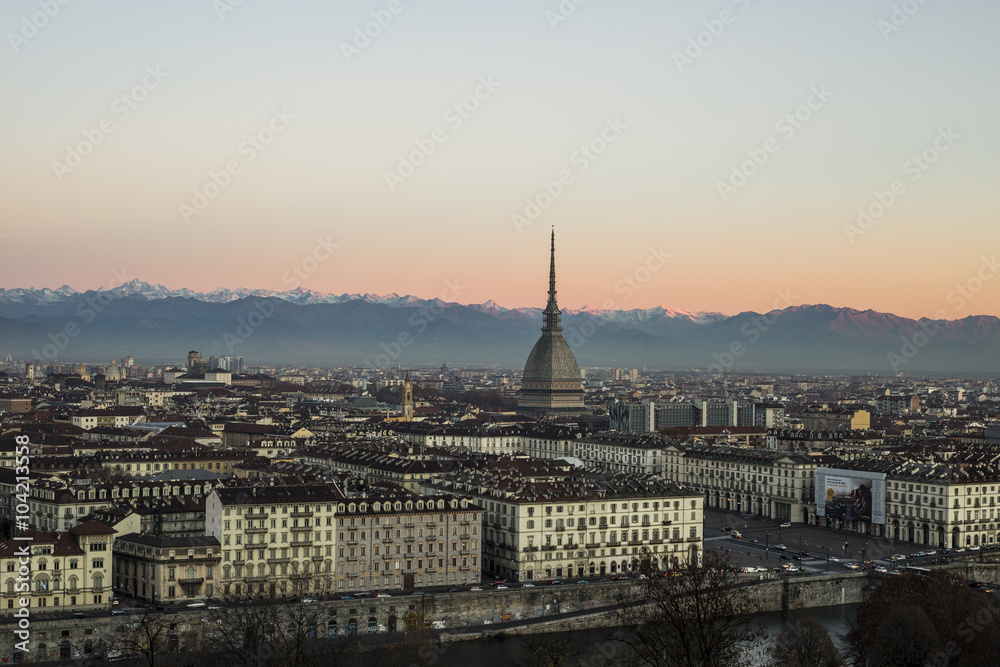 Sunrise in Turin, Italy