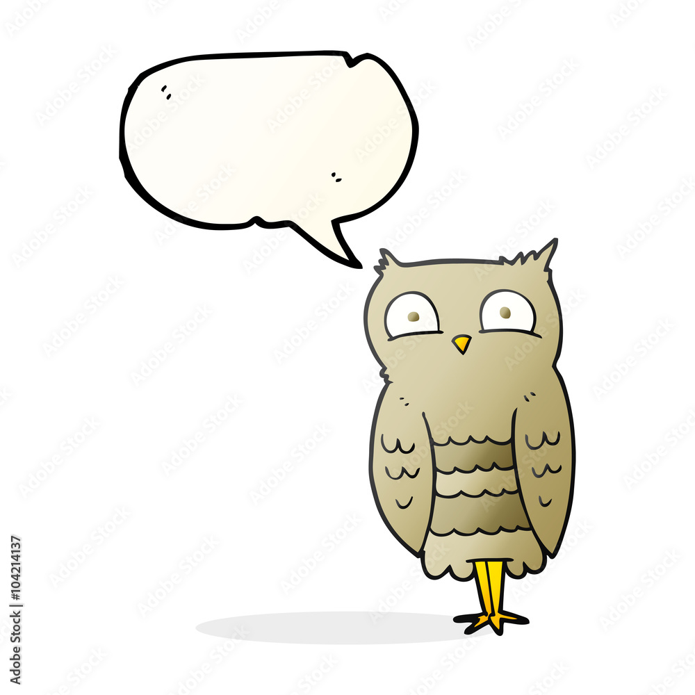 speech bubble cartoon owl speech bubble cartoon owl
