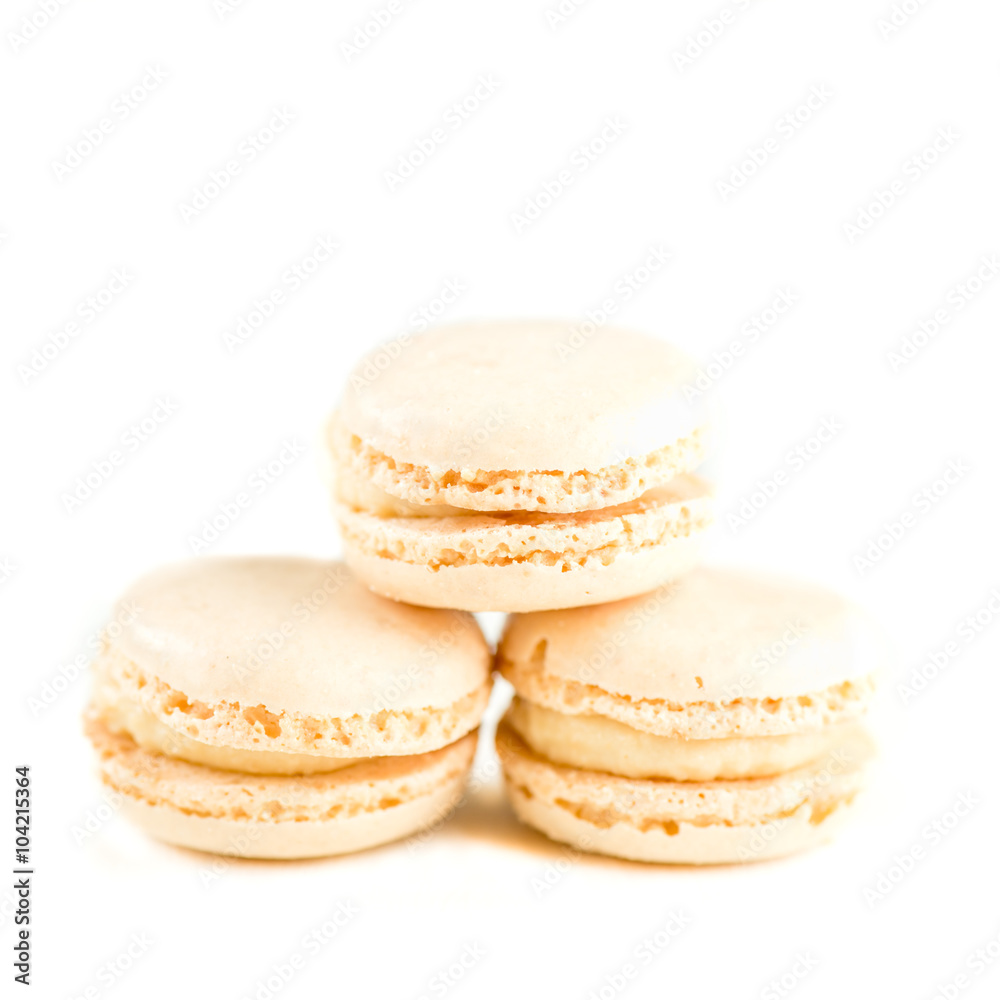 Vanilla Macaroons on Light Background