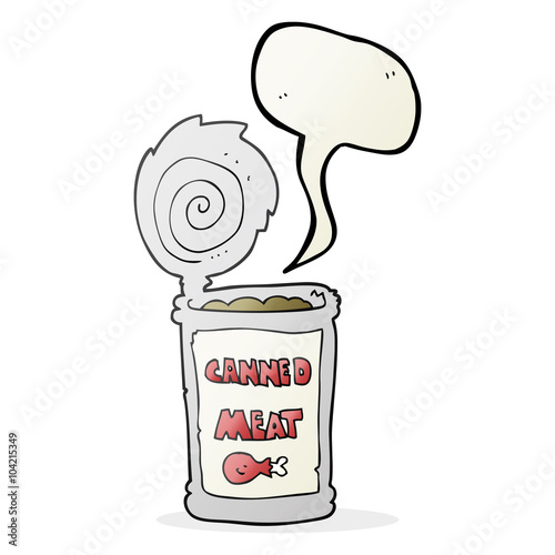 speech bubble cartoon canned meat