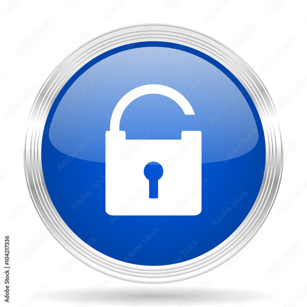 padlock blue silver metallic metallic chrome web circle glossy icon padlock blue silver metallic metallic chrome web circle glossy icon