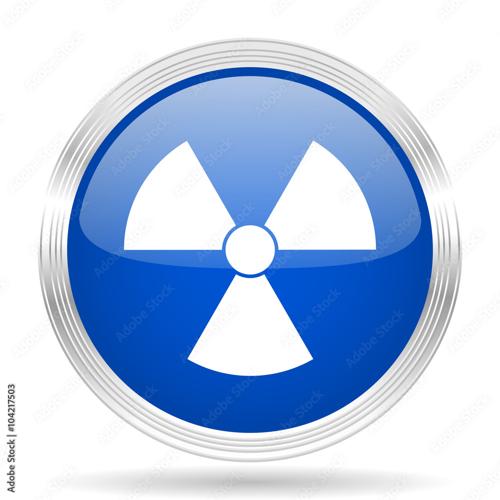 radiation blue silver metallic metallic chrome web circle glossy icon radiation blue silver metallic metallic chrome web circle glossy icon
