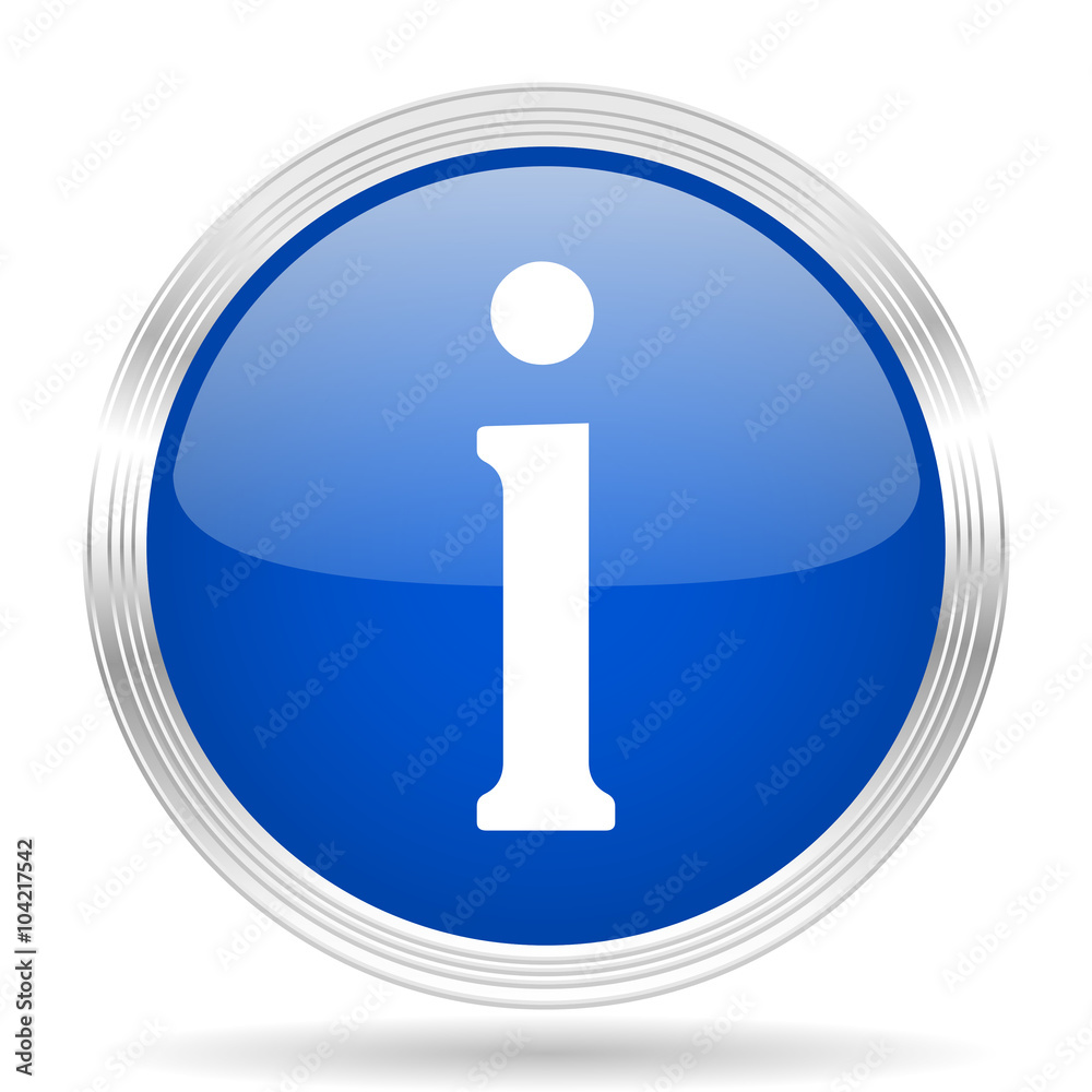 information blue silver metallic metallic chrome web circle glossy icon information blue silver metallic metallic chrome web circle glossy icon