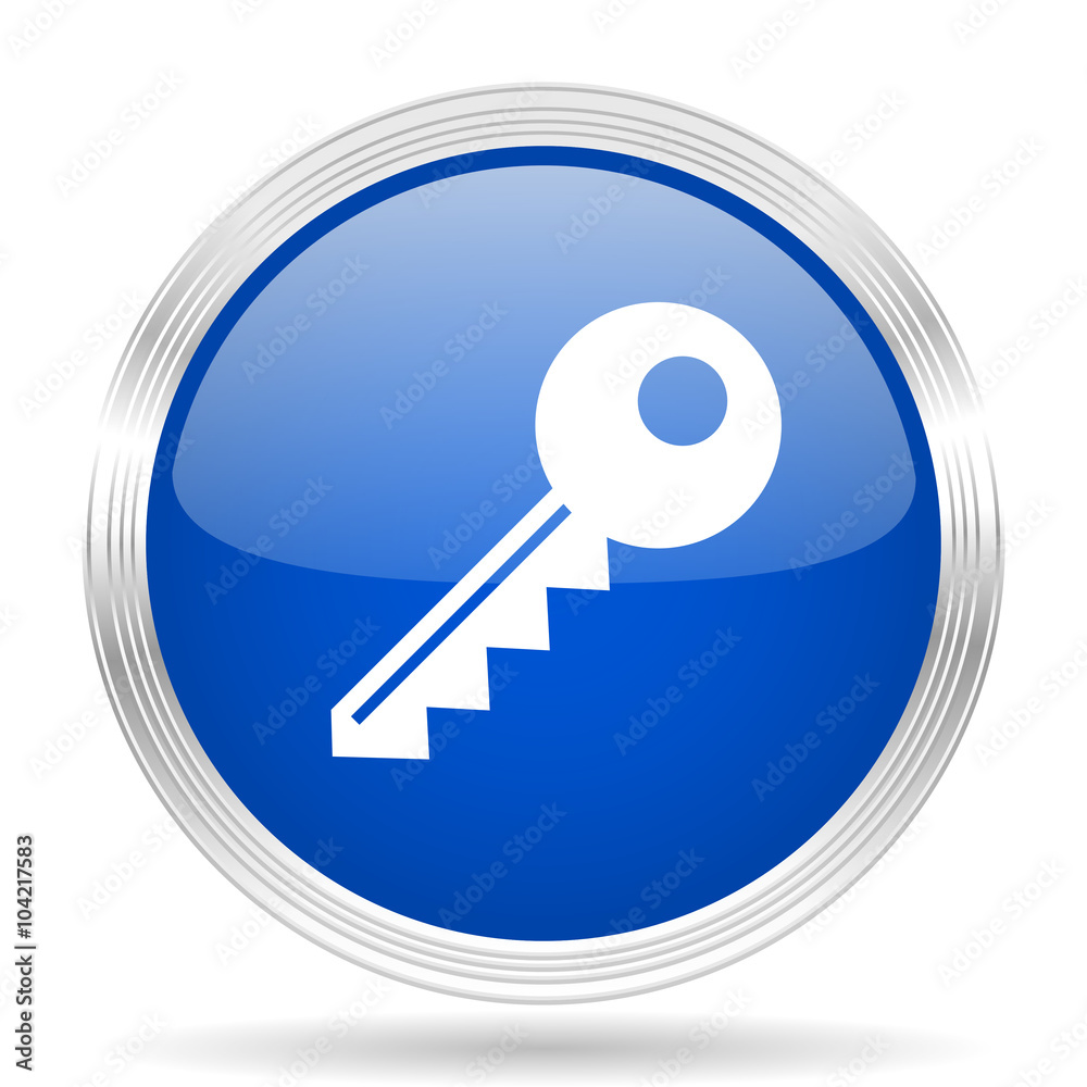 key blue silver metallic metallic chrome web circle glossy icon key blue silver metallic metallic chrome web circle glossy icon