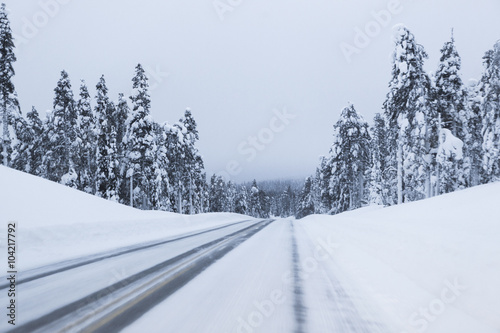 frozen road in finland