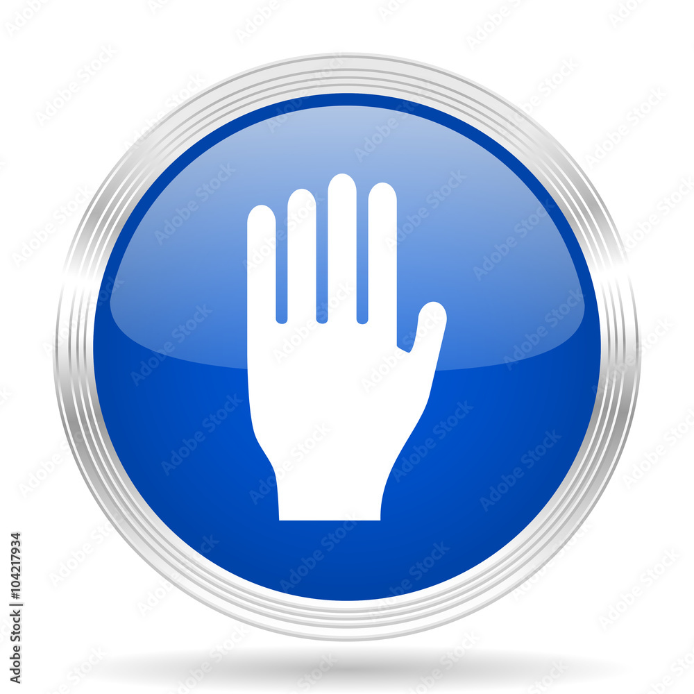 stop blue silver metallic metallic chrome web circle glossy icon stop blue silver metallic metallic chrome web circle glossy icon