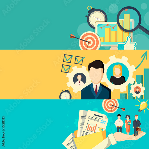 Management horizontal banner set
