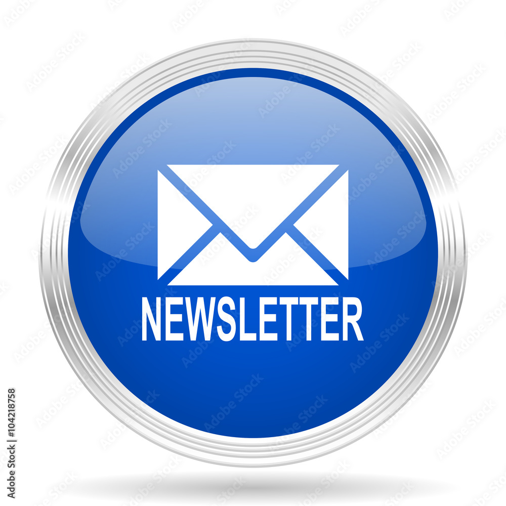 newsletter blue silver metallic metallic chrome web circle glossy icon newsletter blue silver metallic metallic chrome web circle glossy icon