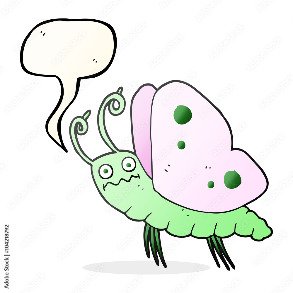 speech bubble cartoon funny butterfly