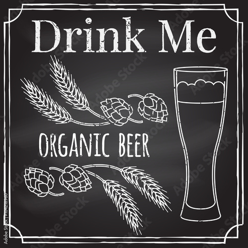 Drink me. Elements on the theme of the restaurant business.  Cha