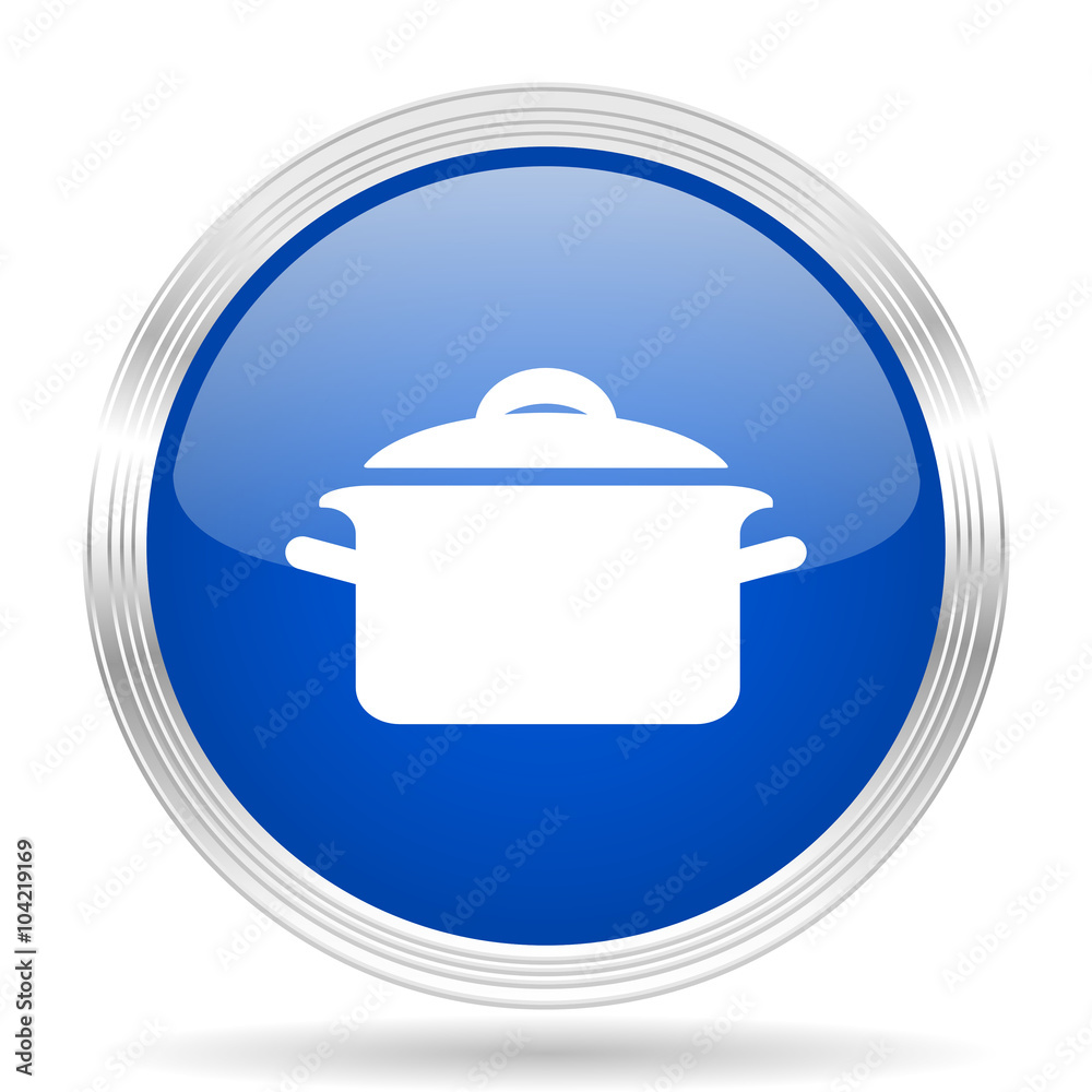 cook blue silver metallic metallic chrome web circle glossy icon cook blue silver metallic metallic chrome web circle glossy icon