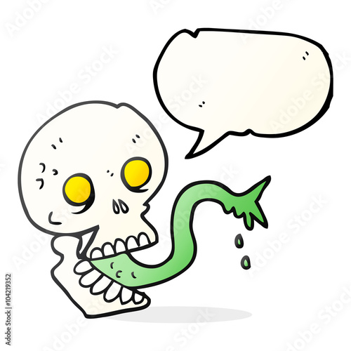 speech bubble cartoon spooky halloween skull