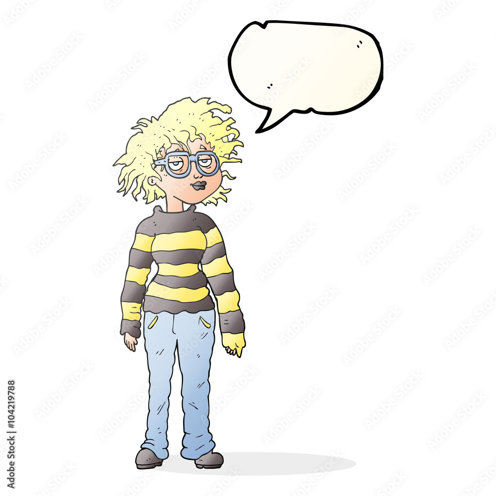 speech bubble cartoon geeky girl speech bubble cartoon geeky girl