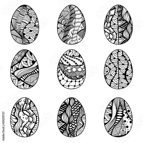 Hand drawn easter eggs