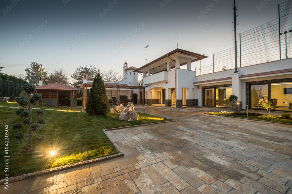 Modern architecture design of luxury villa exterior