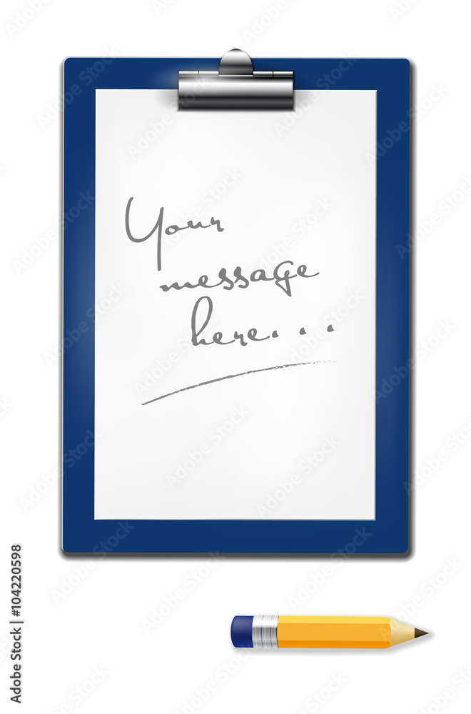 Pencil and blank paper for your message Pencil and blank paper for your message