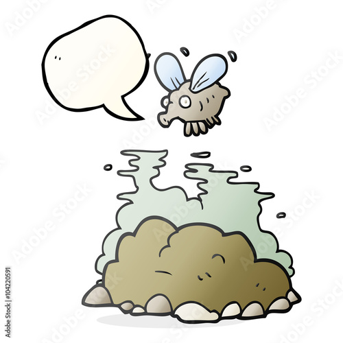 speech bubble cartoon fly and manure