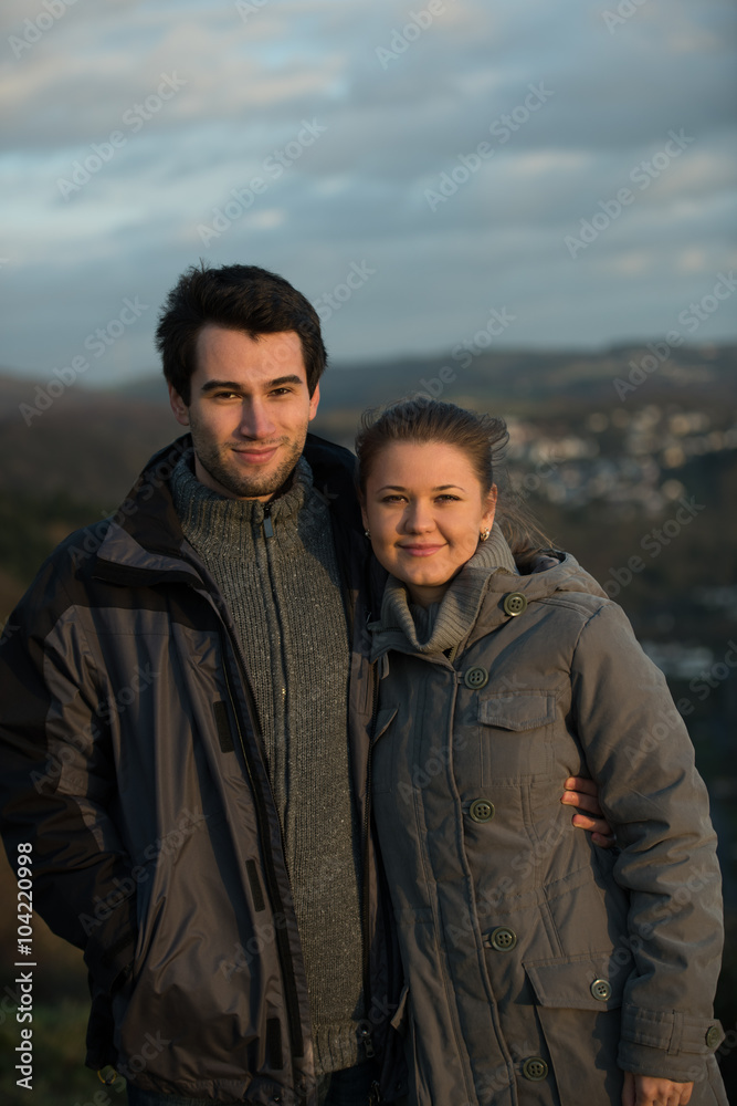 young couple hugging