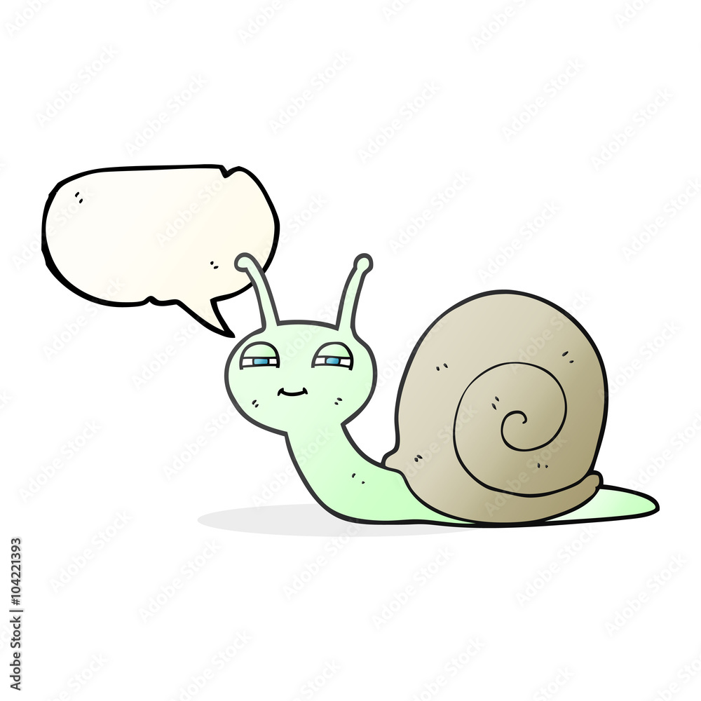 speech bubble cartoon cute snail