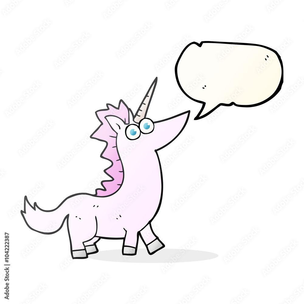 speech bubble cartoon unicorn