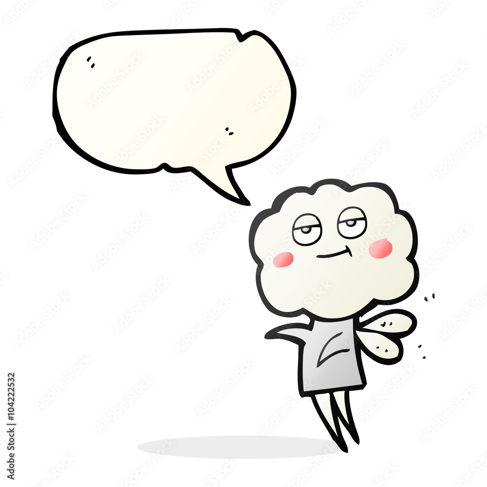 Fototapeta premium speech bubble cartoon cute cloud head imp