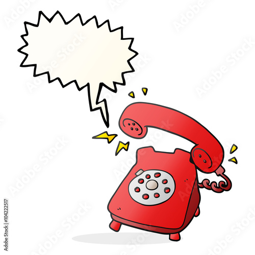 speech bubble cartoon ringing telephone