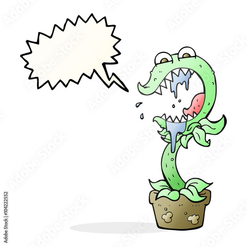 speech bubble cartoon carnivorous plant