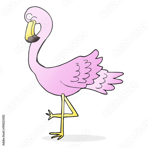 cartoon flamingo