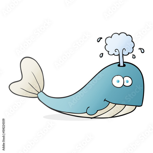cartoon whale spouting water