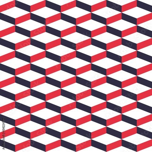 Red Geometric Illusion Seamless Pattern