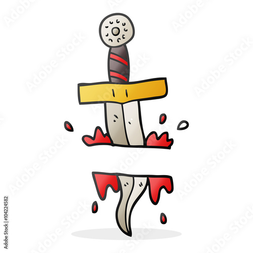 cartoon dagger tattoo
