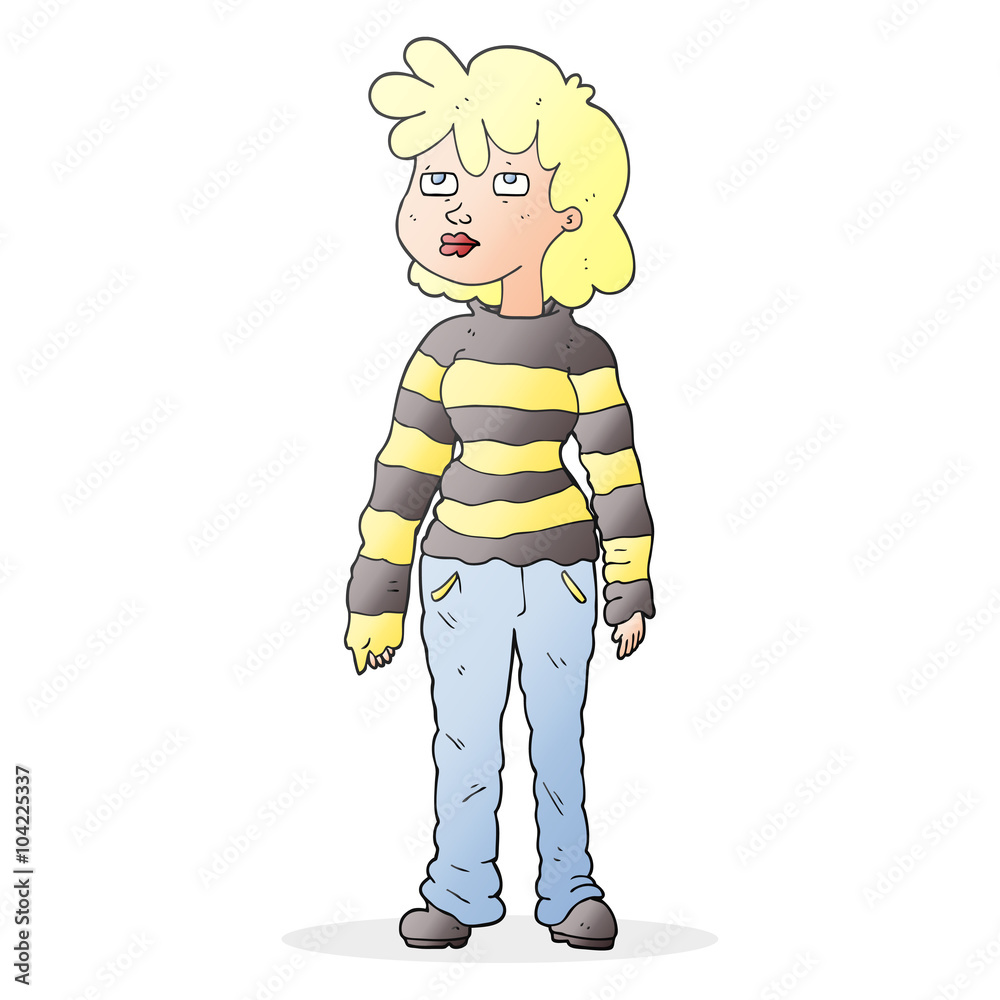 cartoon woman in casual clothes cartoon woman in casual clothes