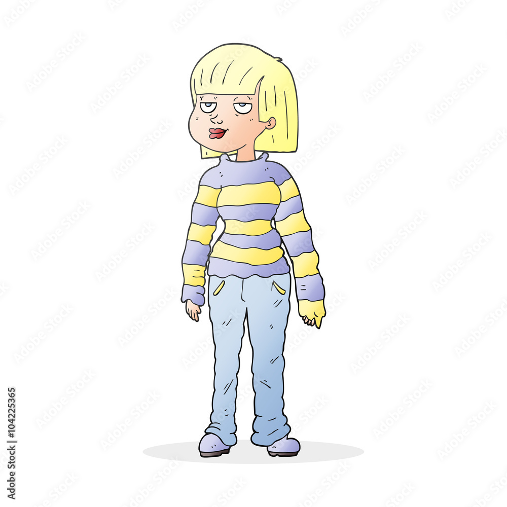 cartoon woman in casual clothes cartoon woman in casual clothes