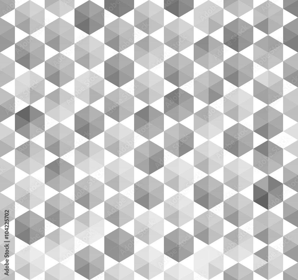 Grey Hexagons Seamless Pattern