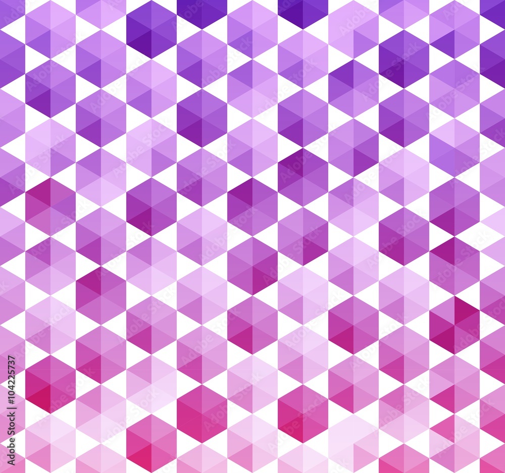 Purple and Pink Hexagons Seamless Pattern