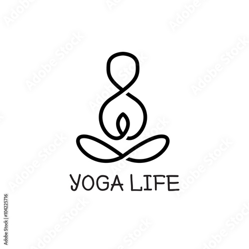 Vector minimalistic yoga logotype. Health logo