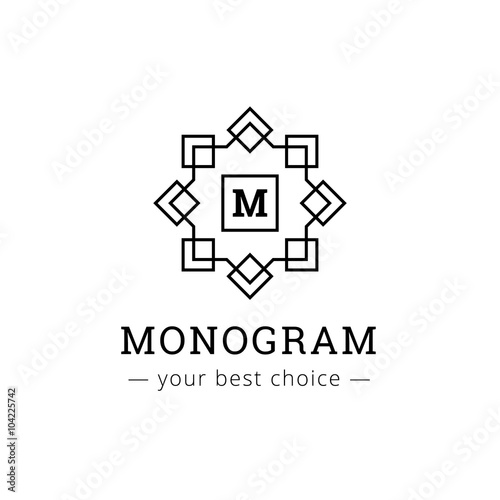 Vector elegant simple monogram logo. Geometric logotype