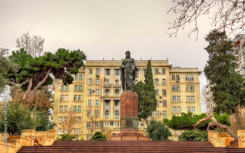 Statue of Nizami Ganjavi in Baku