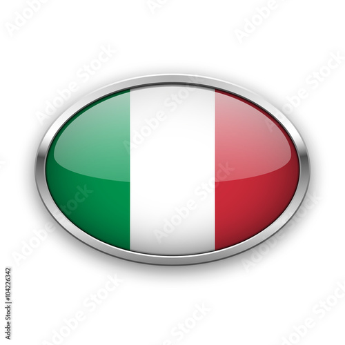 Italian flag in silver frame